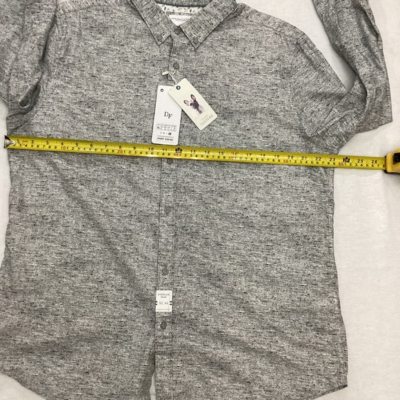 Denim & Flower Ricky Singh Mens XL Gray Printed Texture Long Sleeve Shirt - Picture 9 of 10